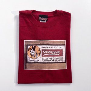 Vintage Dr Pepper T-shirt "Drink A Bite To Eat" Classic Advertisement